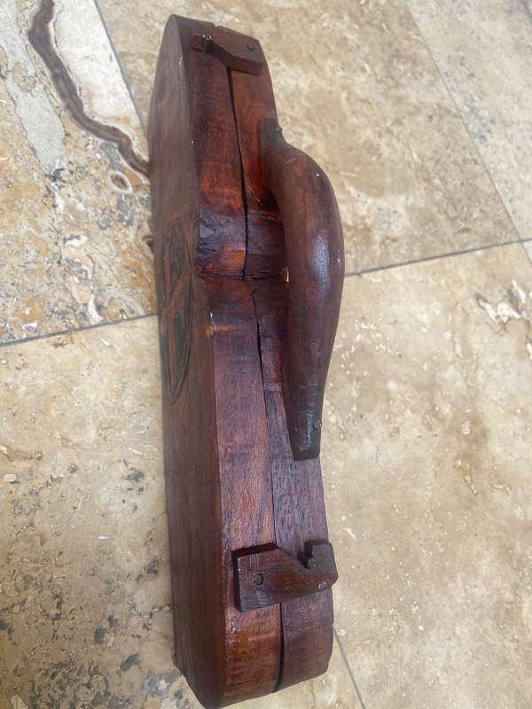 Vintage hand carved wood Mancala Bao African game board