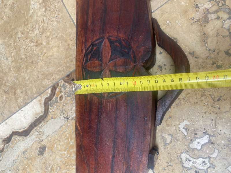 Vintage hand carved wood Mancala Bao African game board