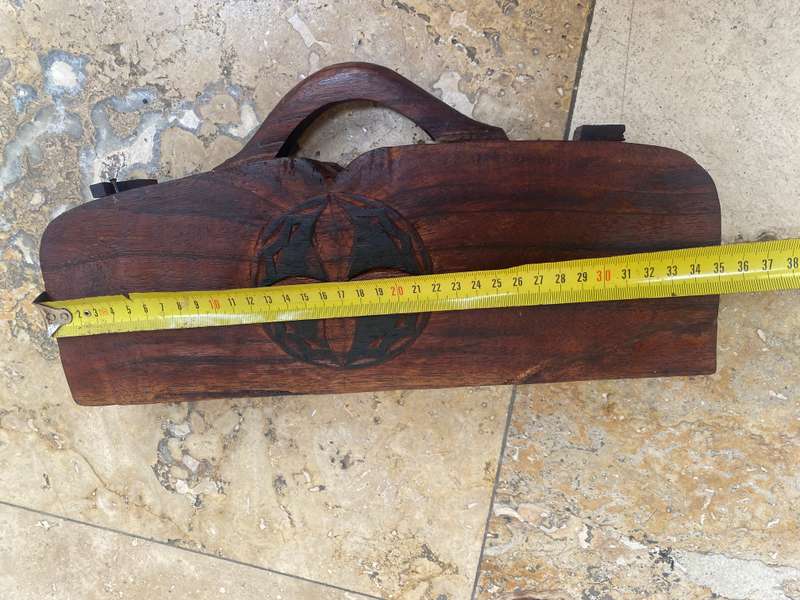 Vintage hand carved wood Mancala Bao African game board