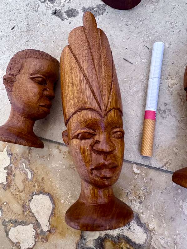 African tribe wood bust lot of 5