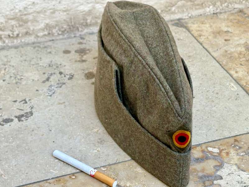 Vintage German army felt olive hat cap