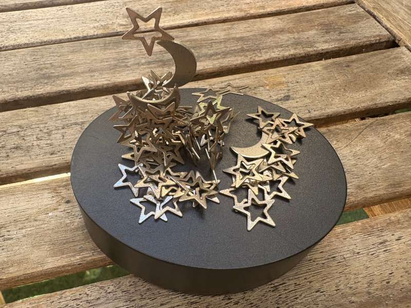 Vintage magnetic art paper weight stars and moon
