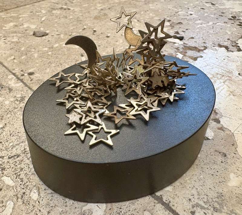 Vintage magnetic art paper weight stars and moon