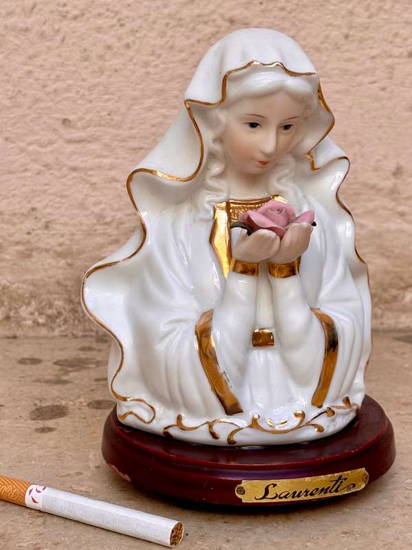 Rare/ Vintage Laurenti Italian Design religious Women Figurine Wooden Base