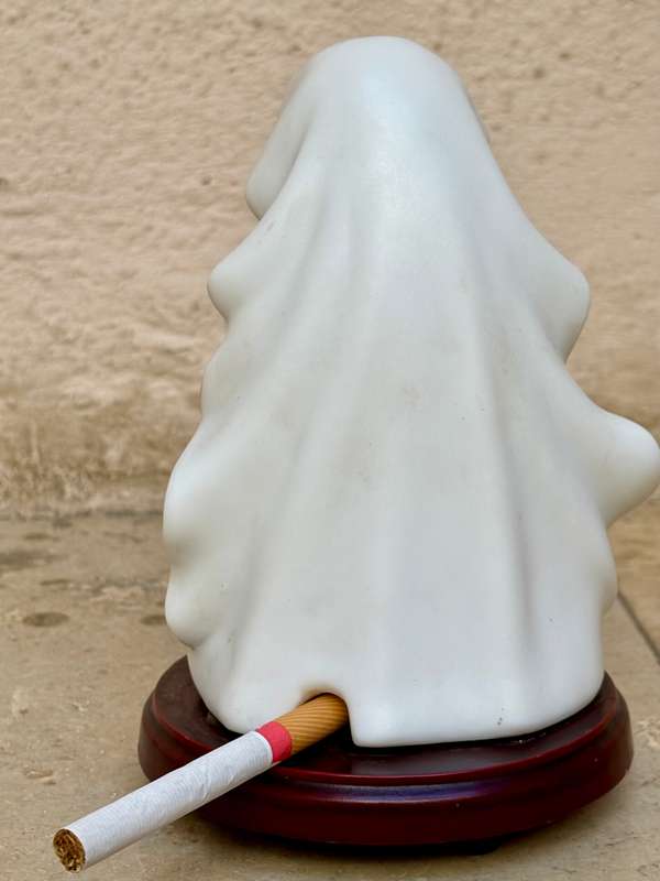 Rare/ Vintage Laurenti Italian Design religious Women Figurine Wooden Base