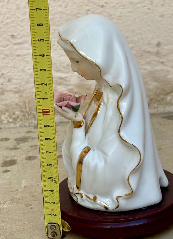 Rare/ Vintage Laurenti Italian Design religious Women Figurine Wooden Base
