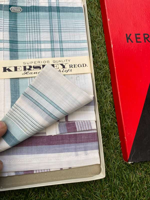Vintage kersley pair of handkerchiefs 100% cotton
