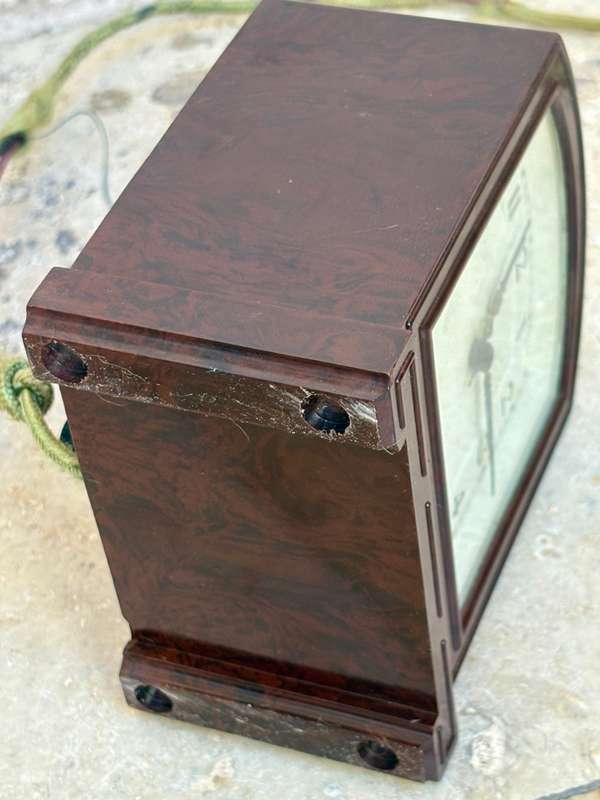 Vintage Smiths Cetric electric mains art deco Bakelite mantle clock 1925 working