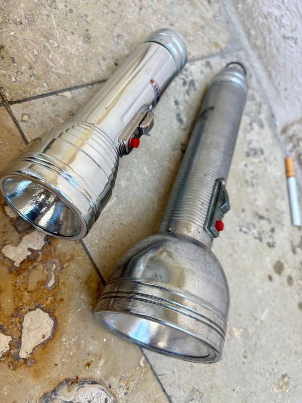 VINTAGE EVEREADY ALUMINIUM TORCH pair