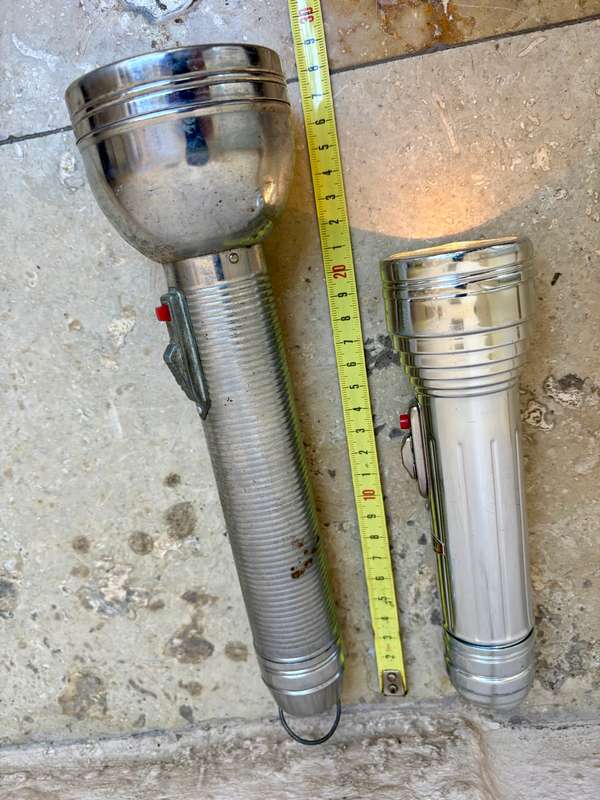 VINTAGE EVEREADY ALUMINIUM TORCH pair