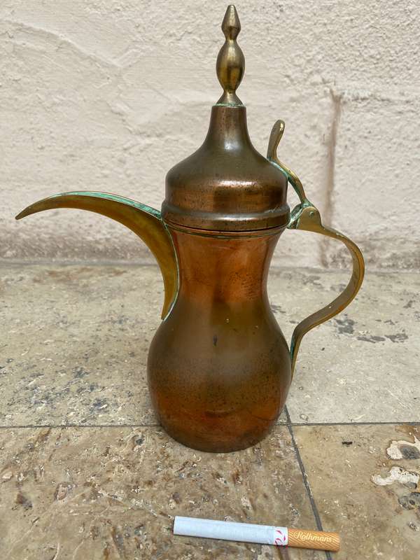 Antique Dallah copper coffee pot Arabic large