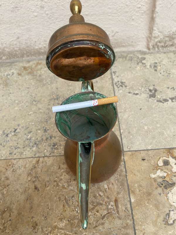 Antique Dallah copper coffee pot Arabic large