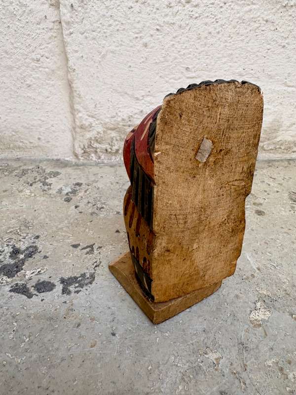 Hand crafted wooden indian totem figure flasher made in Chile , adult warning