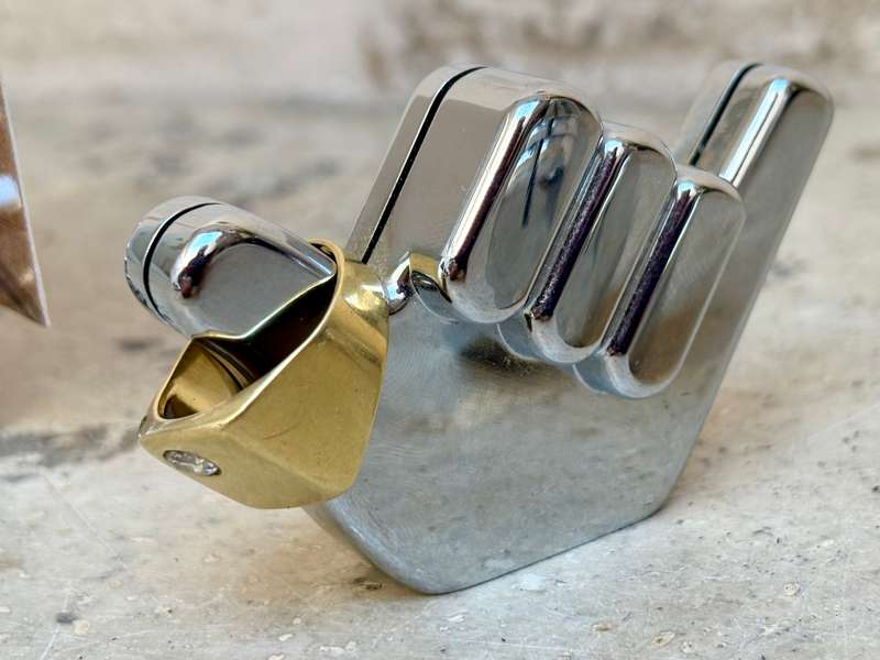 Umbro Buddy ring holder card or photo holder , chrome happy hand hands  set of 3