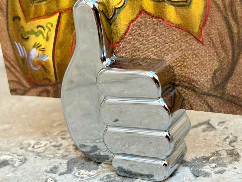 Umbro Buddy ring holder card or photo holder , chrome happy hand hands  set of 3