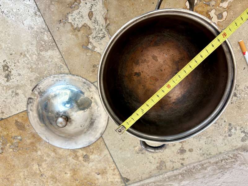 Vintage tureen pot silver plate on copper