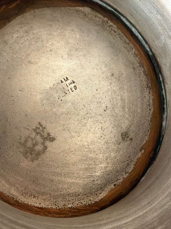 Vintage tureen pot silver plate on copper