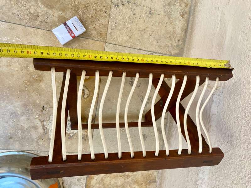 Vintage Riempie fold up stool chair