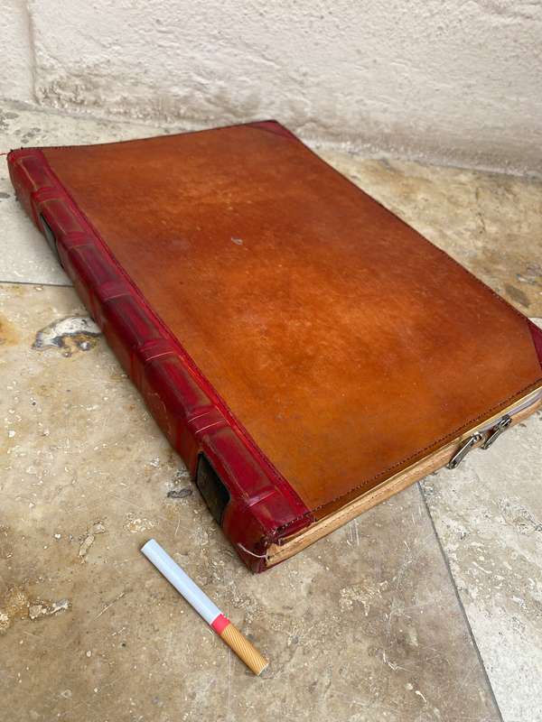 Vintage Bookbook twelve south journal cover lap top cover red and brown leather