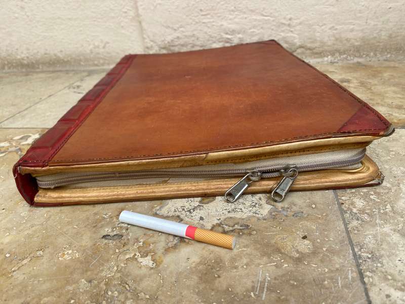 Vintage Bookbook twelve south journal cover lap top cover red and brown leather