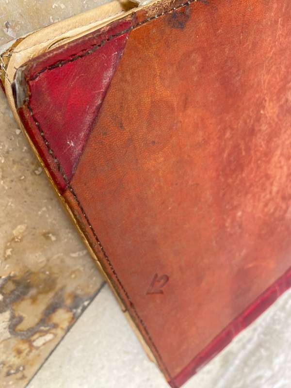 Vintage Bookbook twelve south journal cover lap top cover red and brown leather