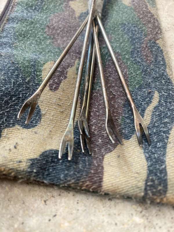 Olive snack fork set of 6 lobster handle non magnetic