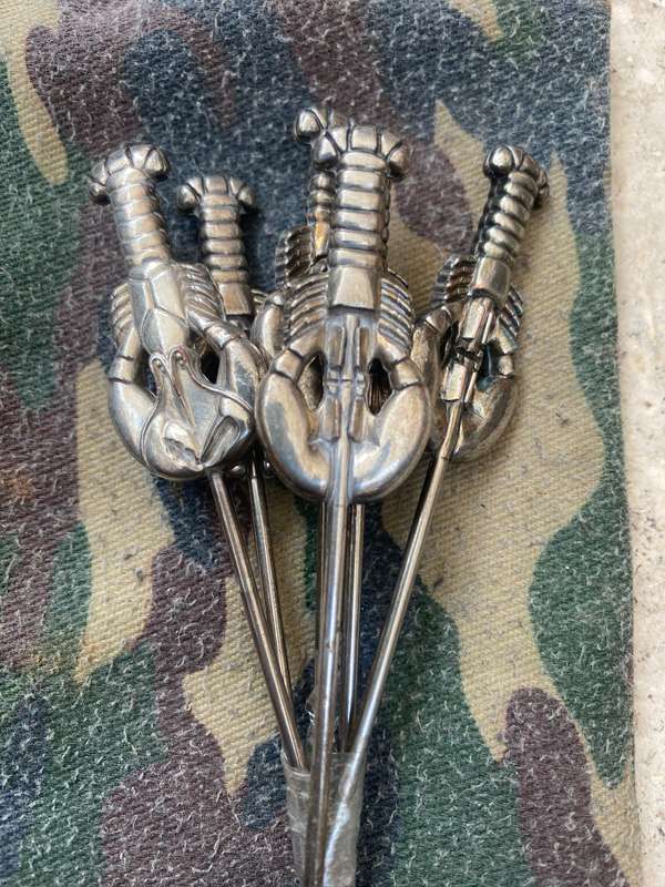 Olive snack fork set of 6 lobster handle non magnetic