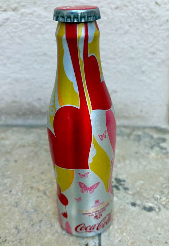Coca Cola bottle butterfly test bottle alluminium  2006