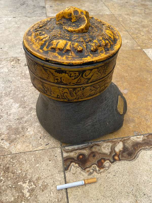 Faux elephant foot ice bucket