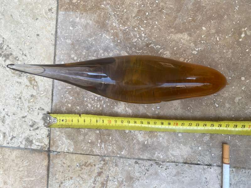 Murano glass bird large size amber