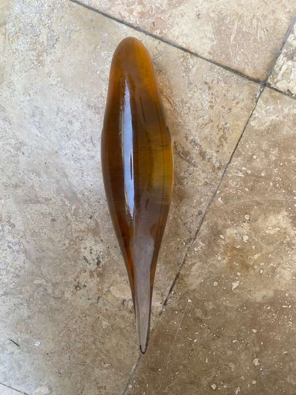 Murano glass bird large size amber