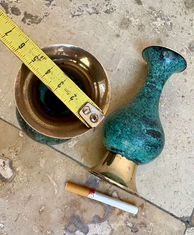 Vintage  bronze bud vase pair