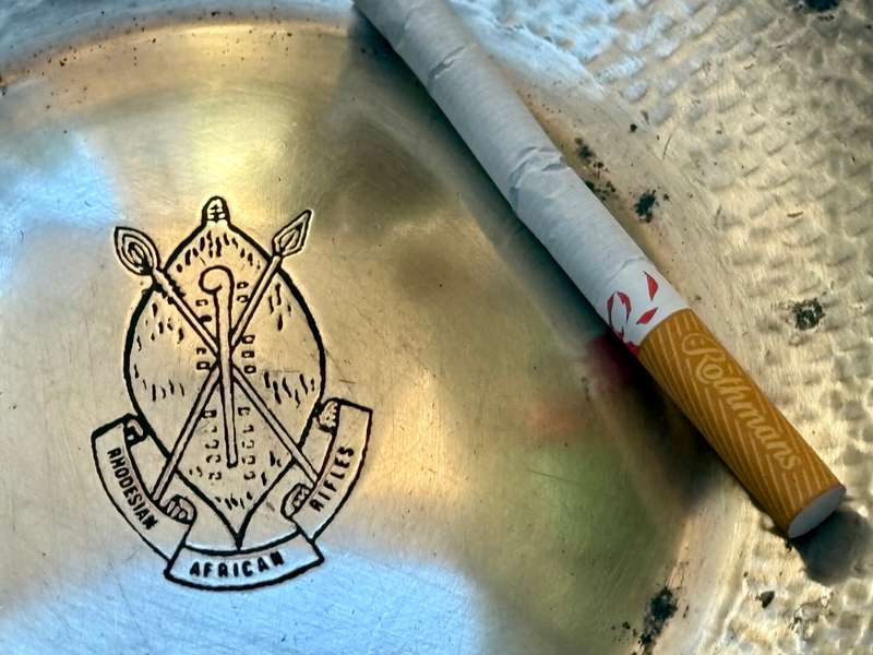 rare Rhodesian African Rifles silver plate  ashtray
