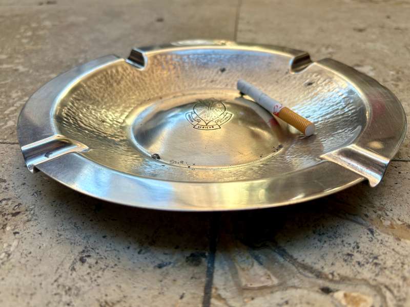 rare Rhodesian African Rifles silver plate  ashtray
