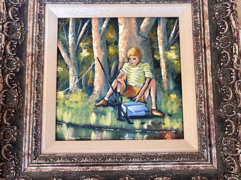 At Botha original art acrylic collection of 3 paintings , beautifully framed