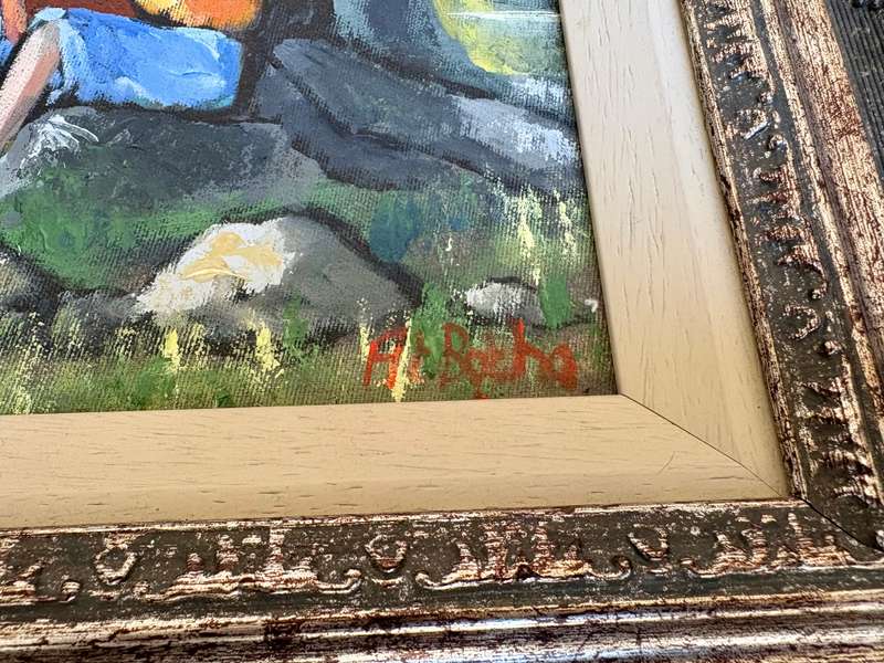 At Botha original art acrylic collection of 3 paintings , beautifully framed