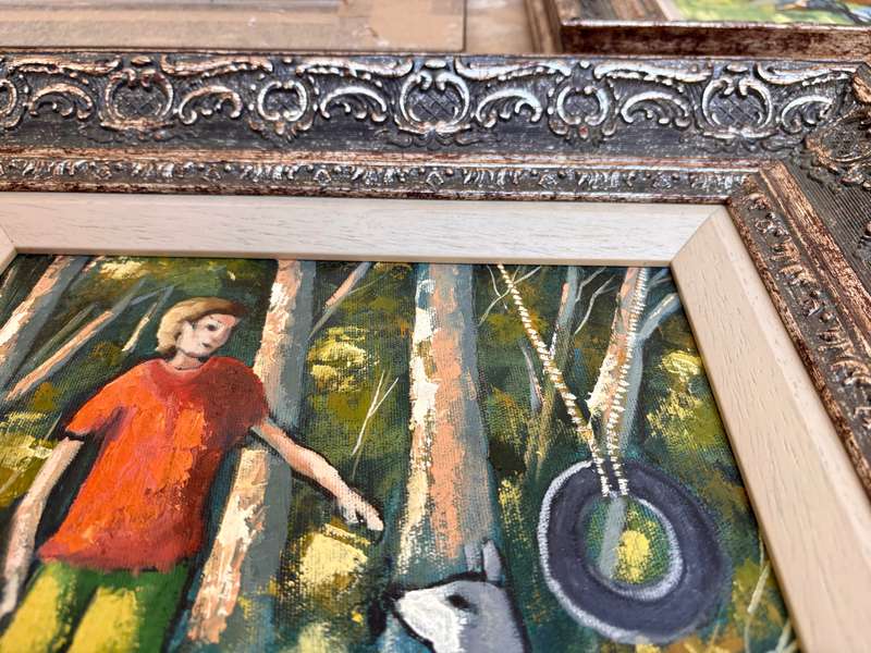 At Botha original art acrylic collection of 3 paintings , beautifully framed