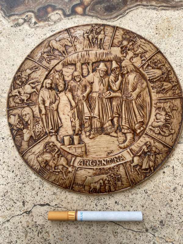 Vintage Cowboy Gaucho Argentina Art Round Plate Wall Decor