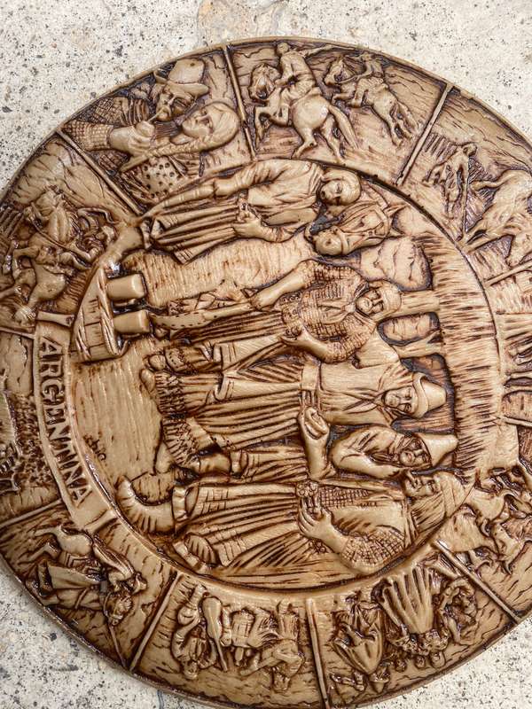 Vintage Cowboy Gaucho Argentina Art Round Plate Wall Decor