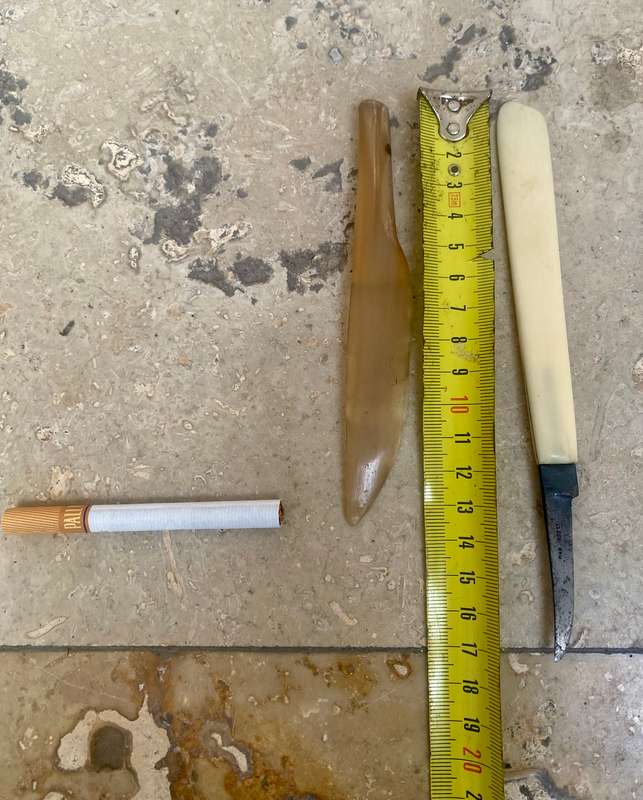 Antique surgical scalpel knife and scraper pair
