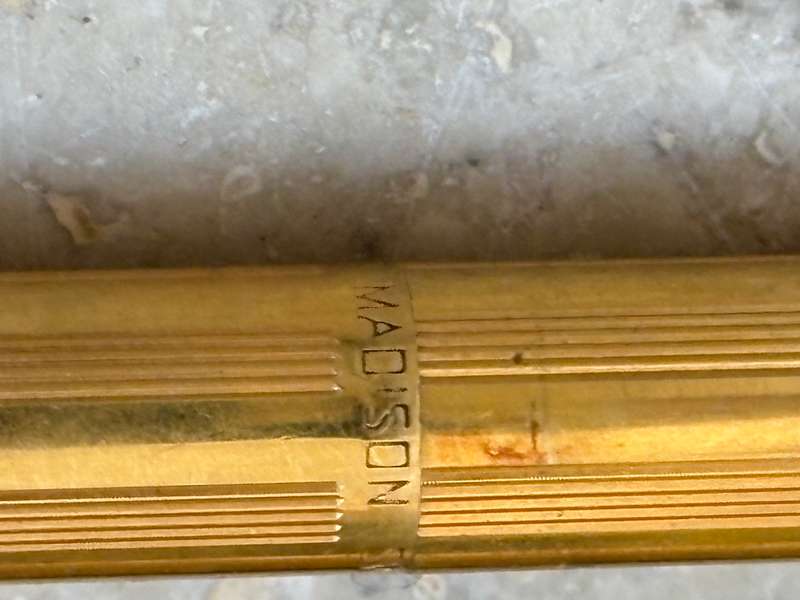 Vintage CARAN D'ACHE MADISON BALLPOINT PEN AND PENCIL WITH PINSTRIPE detail , sold as spares tlc