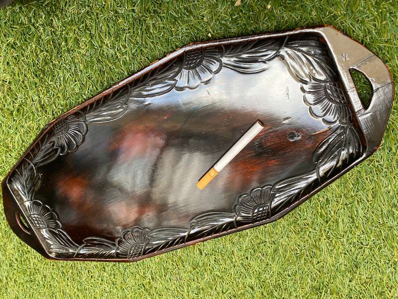 Vintage Carved Maori New Zealand Oceania wooden platter