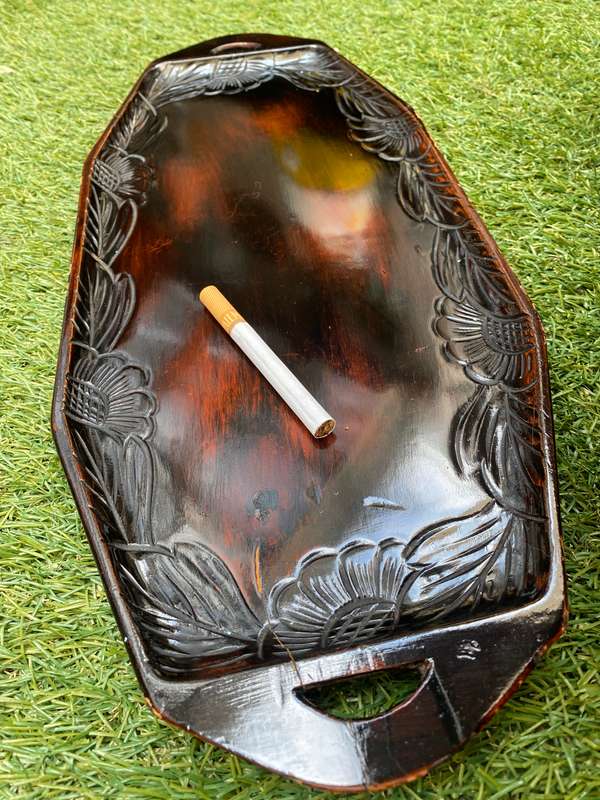 Vintage Carved Maori New Zealand Oceania wooden platter