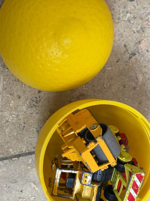 Majorette hanomag , street roller , and matchbox super fast tractor shovel diecast car lot