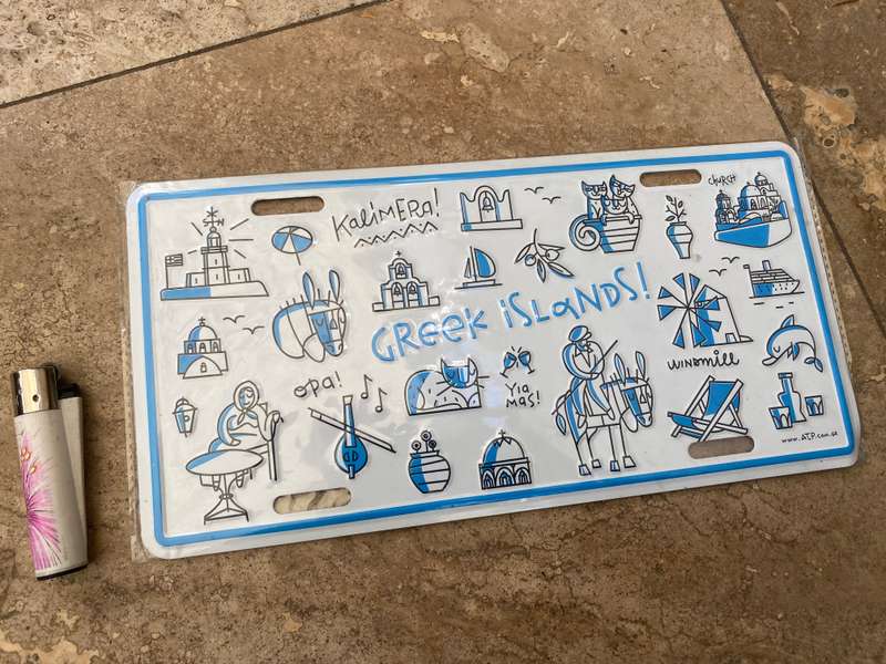 Greek islands aluminium plate , Greece decor man cave
