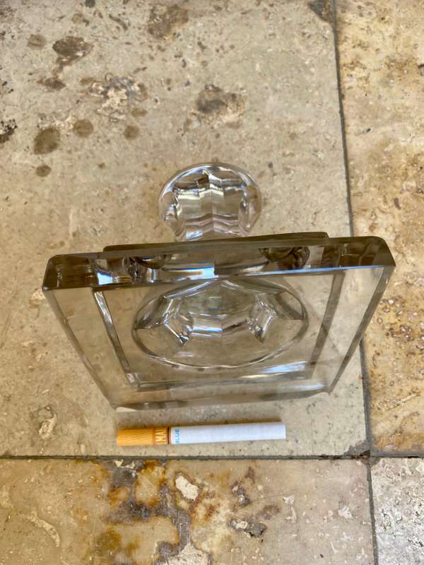 Vintage cut glass paperweight pedestal