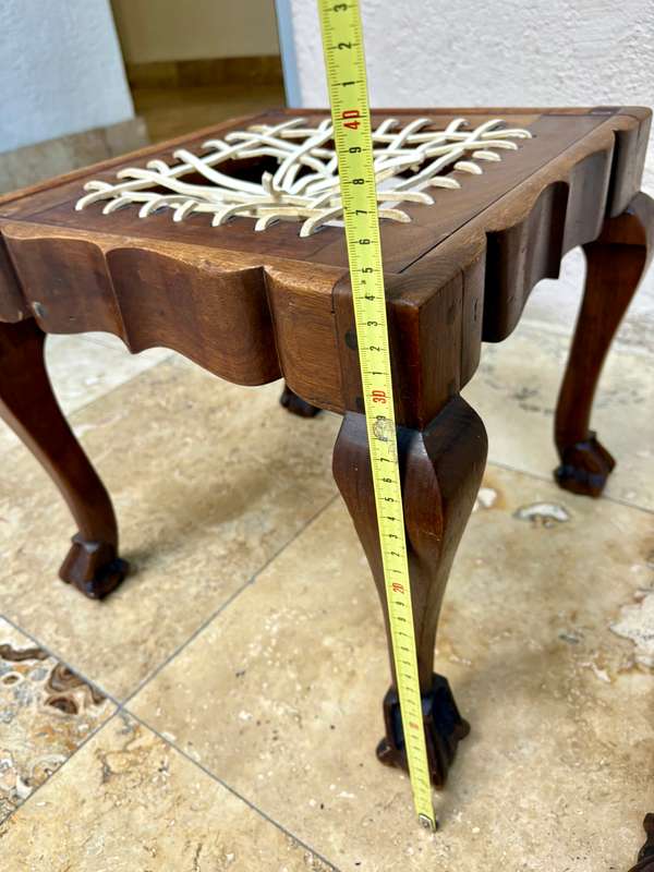 Vintage Riempie stool , chair , luggage rack pair tlc