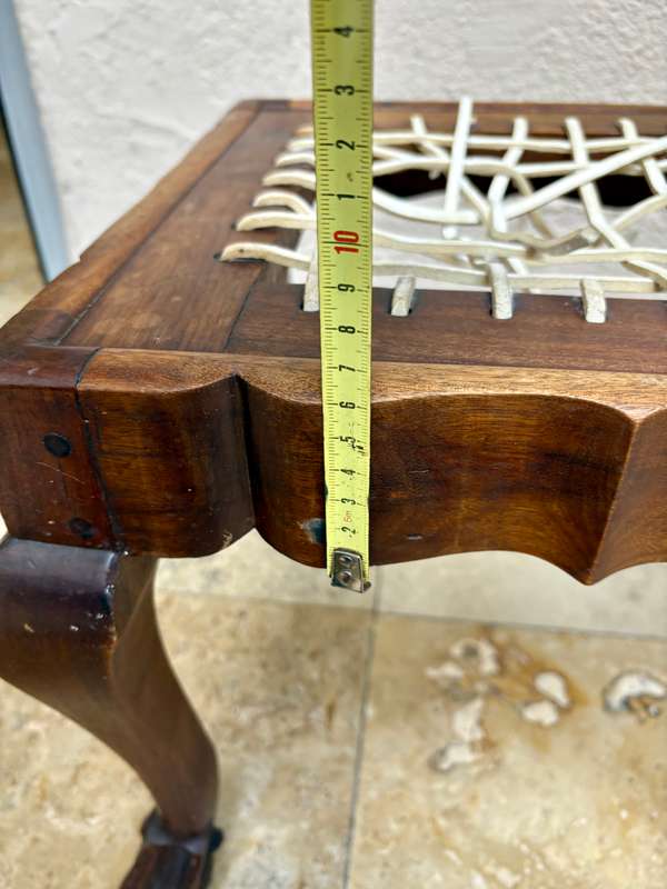 Vintage Riempie stool , chair , luggage rack pair tlc
