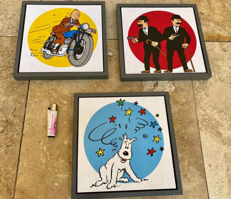 Adventures of tin tin retro wall art poster lot of 3