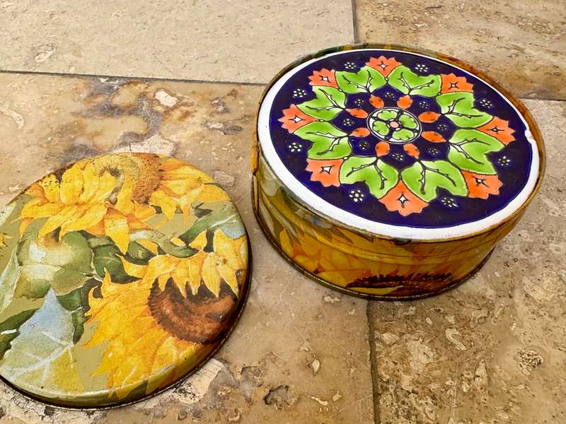Vintage Smaltotechniki Greek ceramic porcelain hand made coaster set of 3
